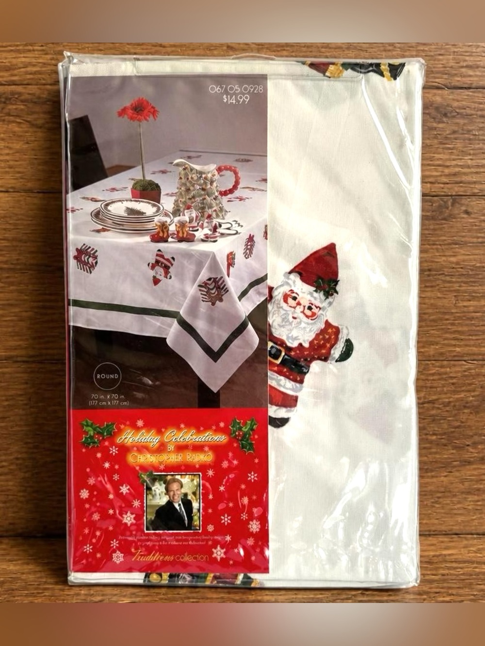 Christopher Radko Target Christmas Santa Nutcracker 70” Round Tablecloth NIP